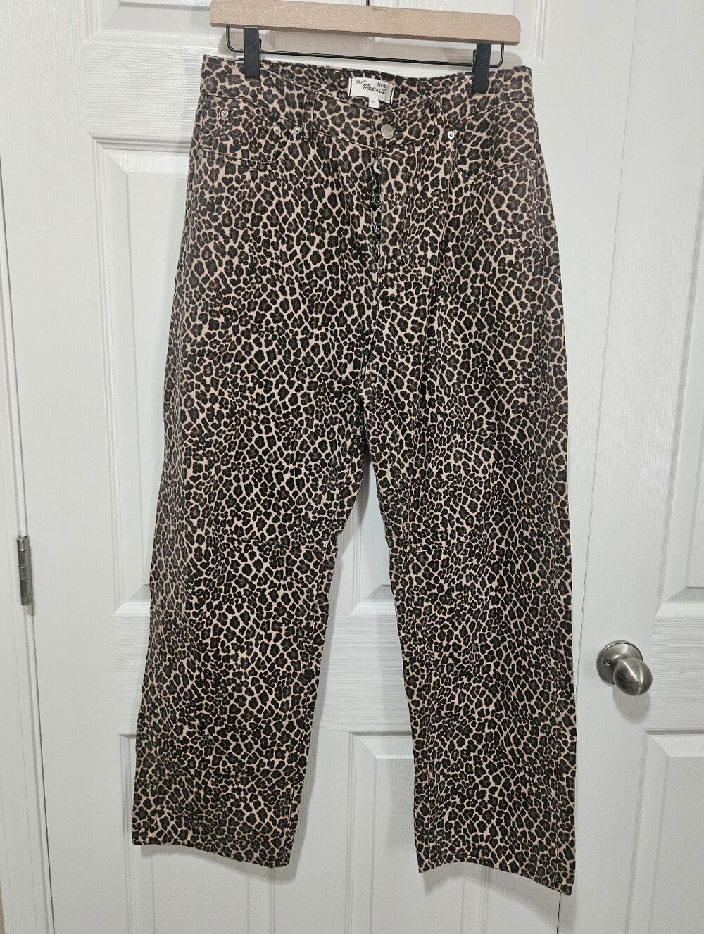 Madewell Cheetah Print Barrel Leg Jeans - SAMPLE